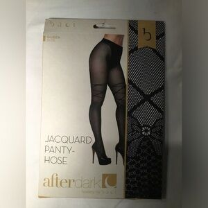 Baci Black Jacquard Pantyhose
